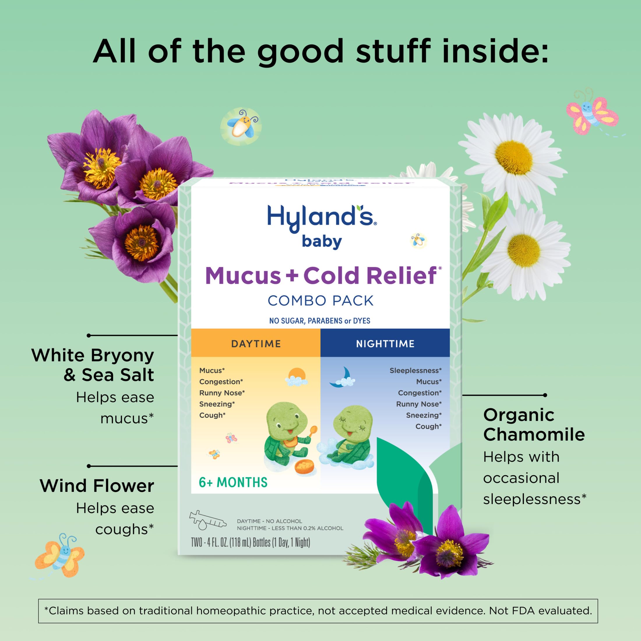 Hyland's Baby Mucus and Cold Relief, Day and Night Value Pack, Infant And Baby Cold Medicine, Decongestant And Cough Relief, 8 Fl Oz - Image 3
