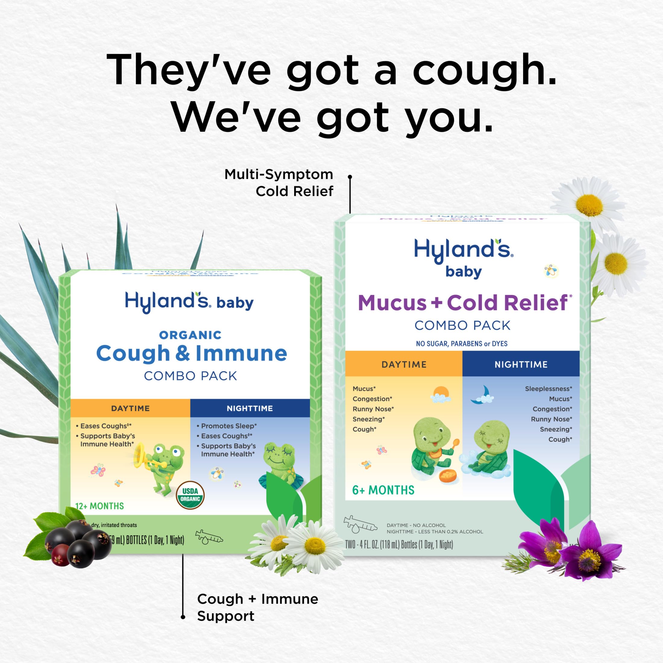 Hyland's Baby Organic Cough Syrup and Immune Support Day and Night Combo Pack, Eases Coughs, Supports Immunity, Promotes Sleep, Two 2 Fl Oz. Bottles (4 fl oz) - Image 7