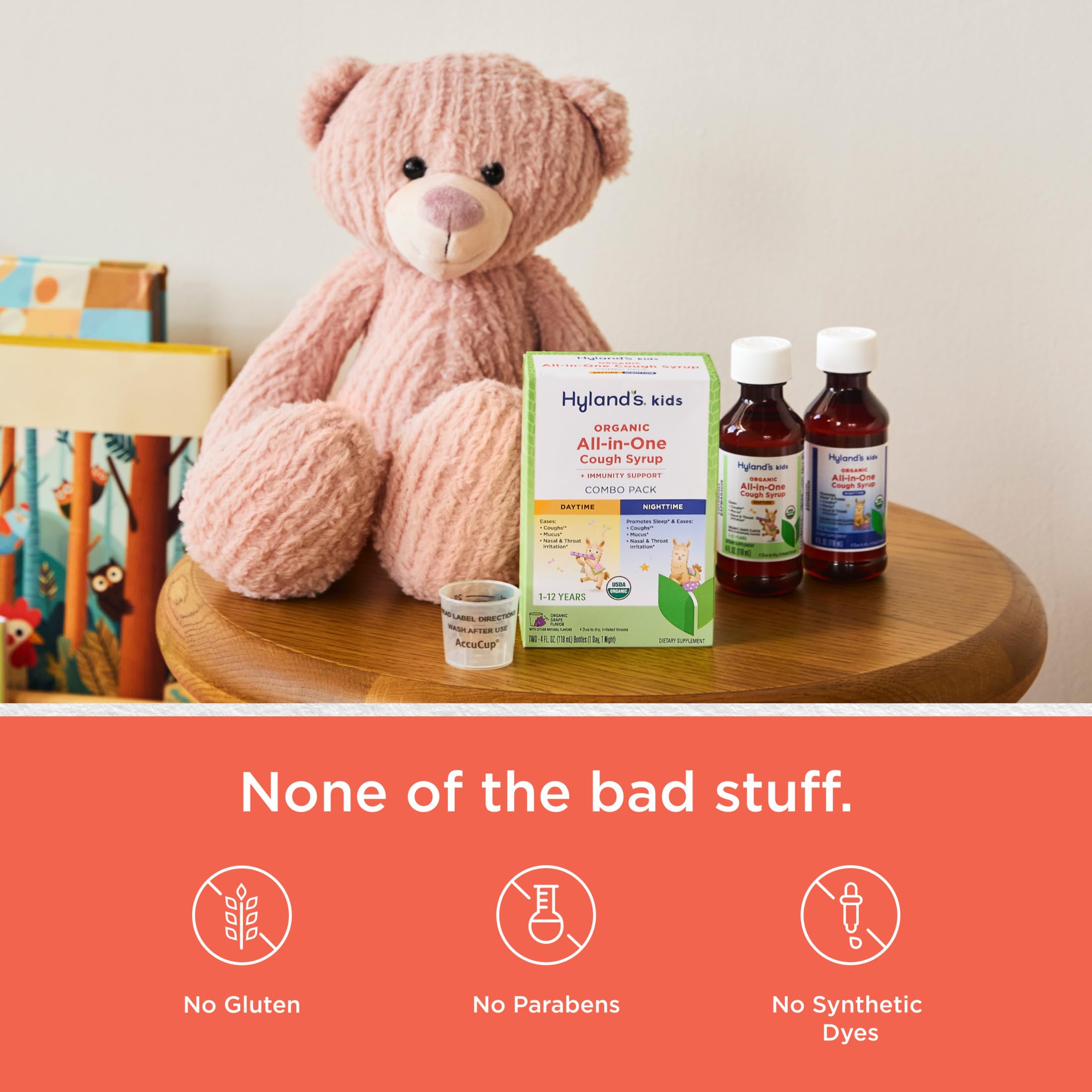 Hyland's Kids Organic All-in-One Grape Cough Syrup Day & Night, Two 4 Ounce Bottles - Image 5